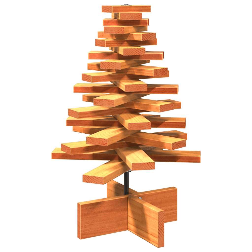 Weihnachtsbaum Massivholz Kiefer 60 cm Wachsbraun | Drehbare Äste, Stabiler Ständer, Individuell Gestaltbar, Für Zuhause Und Büro
