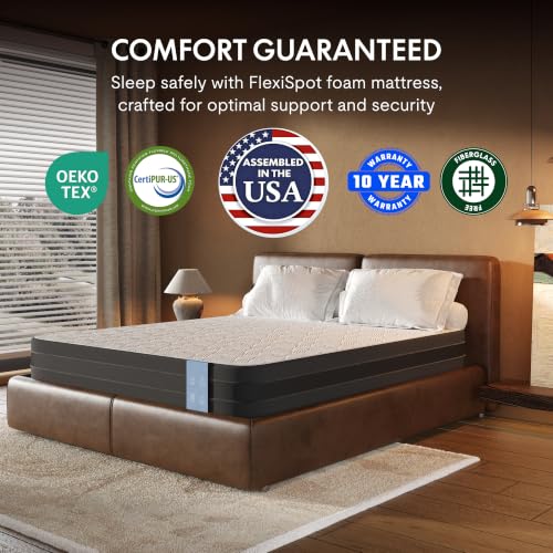 Image of FLEXISPOT 12'' Gel Memory Foam Mattress, Bamboo Viscose, Assembled in USA