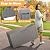 Fancyango 75 Gallon Outdoor Deck Box Waterproof, Large Storage Box for Patio, Resin Storage Bench Lockable for Garden Tools, Package Delivery, Grey