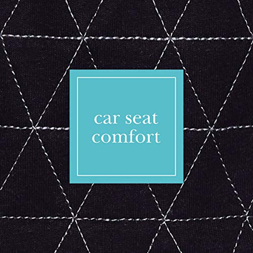 JJ Cole - Reversible Strap Covers, Seat Belt Cushion to Support Infants and Toddlers in the Car Seat or Stroller, Black Tri Stitch, Birth and Up - Thumbnail 2