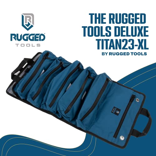 Rugged Tools Titan23-XL Tool Roll - Wrench Roll & Organizer - Canvas Tool Bag & Tool Pouch for Electrician, HVAC, Plumber, Carpenter or Auto Mechanic - Image 4