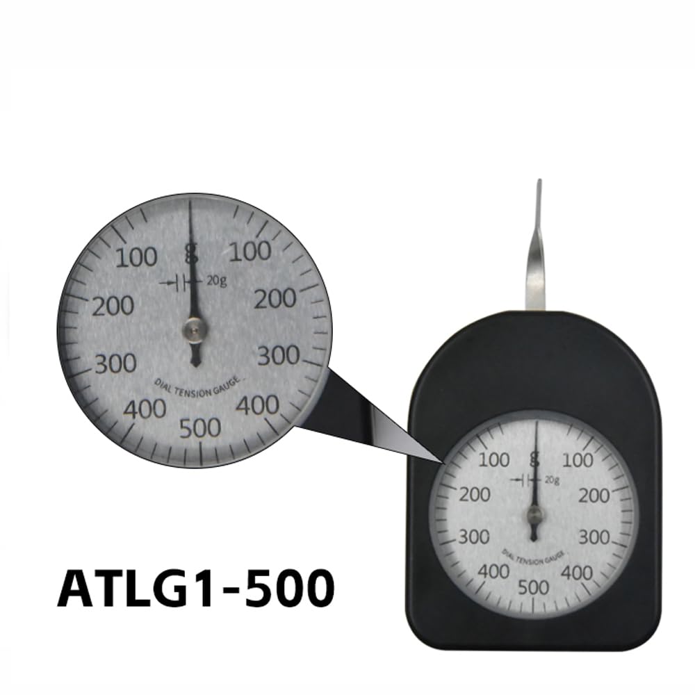 ATG-500-1 Medidor de tensión de dial Probador Medidor de tensión Unidad de medidor de fuerza Gram Probador de presión 300G Medidor de tensión analógico Probador de medidor de tensión…