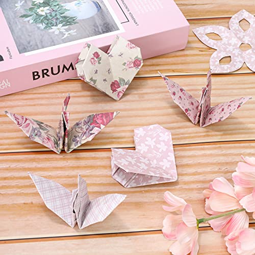 Whaline 12 Designs Spring Pattern Paper 24 Sheet Rose Floral Scrapbook Paper Pink Double-Sided Collection Decorative Craft Paper Folded Flat For Card Making Scrapbook Photo Album Decor, 30 X 30Cm #TOP4