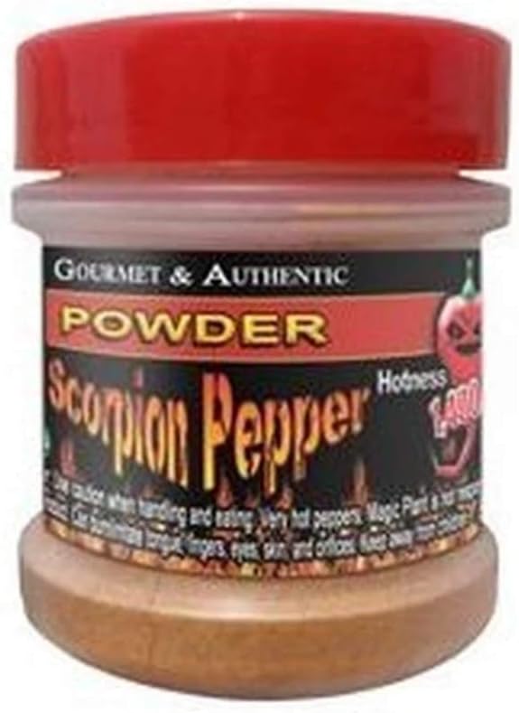 Ground Trinidad Scorpion Chili Pepper Powder in a 1 oz. Spice Jar (.5 oz.)