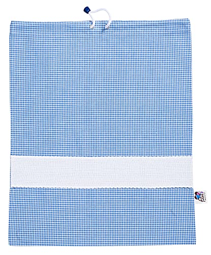 Filet AMAS05/09 Bolsa guardería a Cuadros, Algodón, Cielo/Azul Claro, 42 x 34 cm