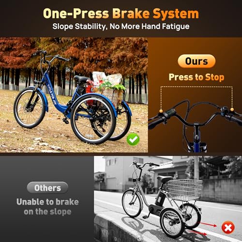 24″ Electric Trike，Electric Tricycle for Adults, 350W(Peak