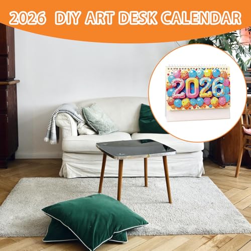 Calendario de escritorio 2026 dile adiós al desorden en la oficina con arte de diamantes 3