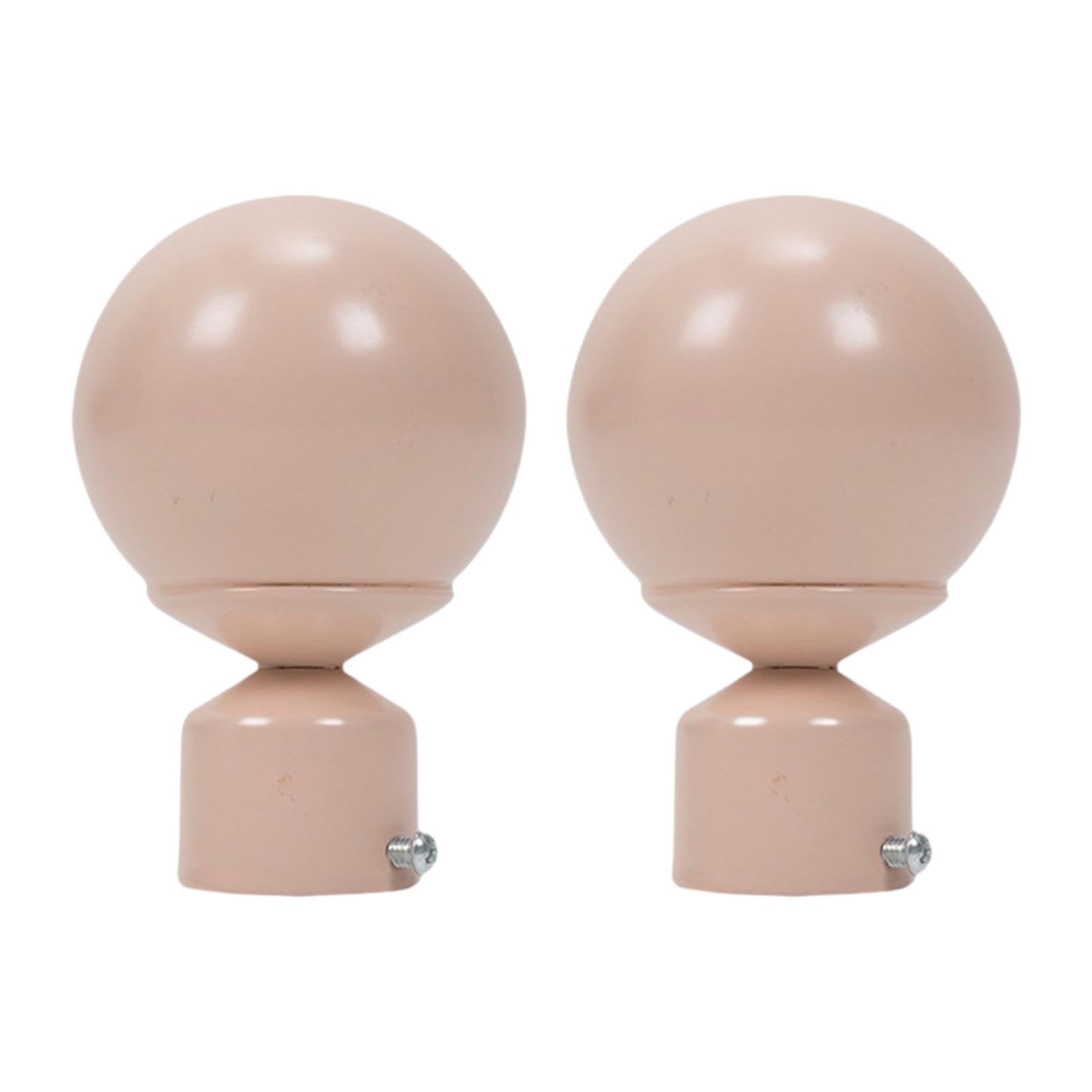 2X Window Curtain Rod Finials Metal Sleek for Dressing Room Decoration Hotel Pink-image-6