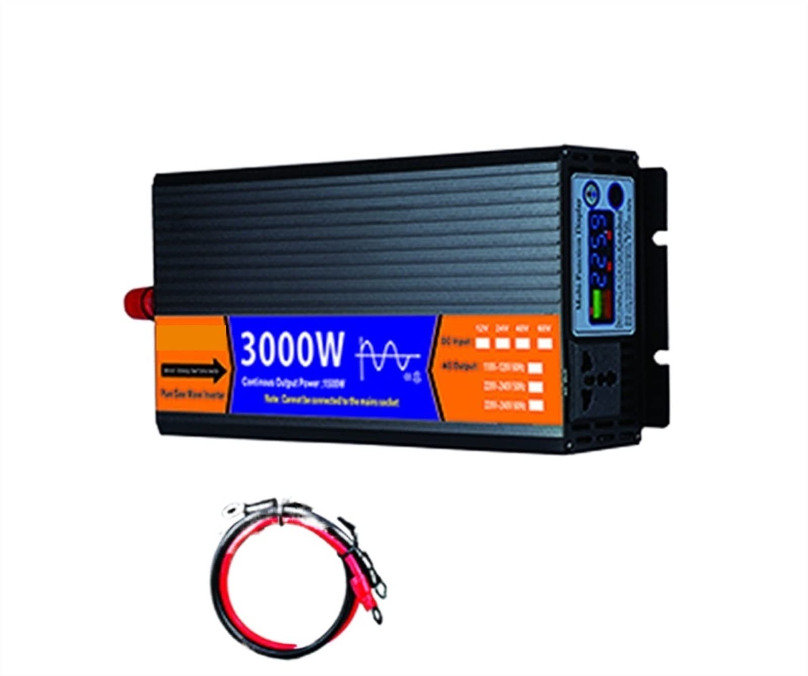 CUDTAPI Pure Sine Wave Inverter DC 12V / 24V / 48V / 60V To AC 2000W 3000W 4000W 5000W Voltage Transformer Solar LCD Inverter(3000w,48V)