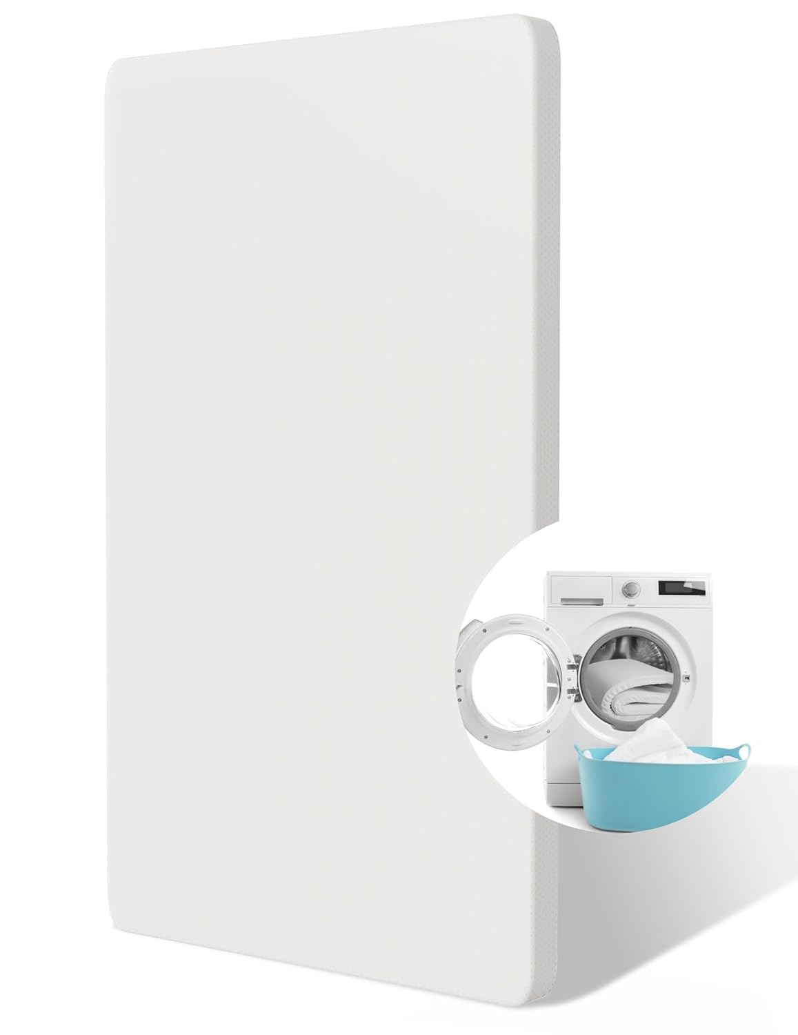 (Similar)BABELIO Machine Washable Crib Mattress Topper, Soft Breathable Silicone Foam Toddler Mattress Topper Pad with Removable Zipper Cover 52\" x 27\" x 1\" Mattress Topper Stratus