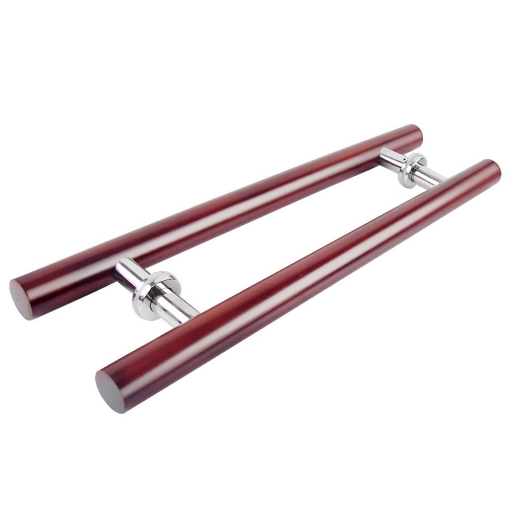 Niusabou Red Door Handle Barn, Solid Wood Push-Pull Door Handle For Sauna Glass Sliding Barn, Multiple Sizes(800X600mm)