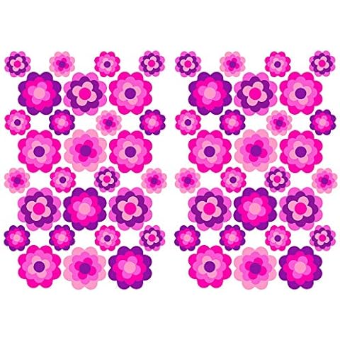 Finest Folia 56 Hippie Stickers Flowers Stickers Self-Adhesive Flower Power Decoration Cover