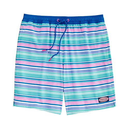 Vineyard Vines Mens 7 Inch Printed Chappy Swim Trunks, Multi Stripe - Turqs, Xx-Large Us #TOP29