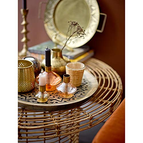 Bloomingville Multi-Color Glass & Metal Taper Holder Set, Brass