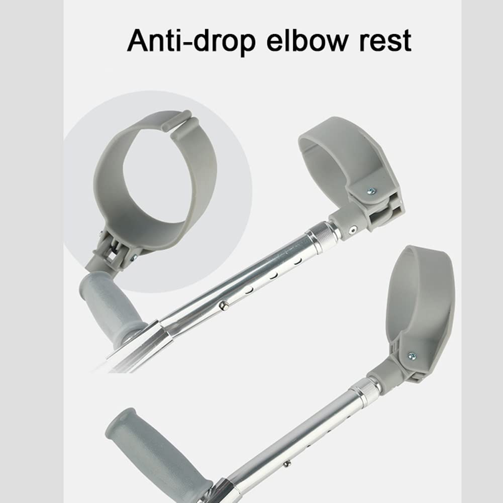 Muletas de Antebrazo para Adultos, Muletas de Brazo Ajustables, Muletas Ligeras de Aluminio con Puntas de Goma Antideslizantes, Muletas Cómodas y Ergonómicas con Manguitos (Size : 1 Count)