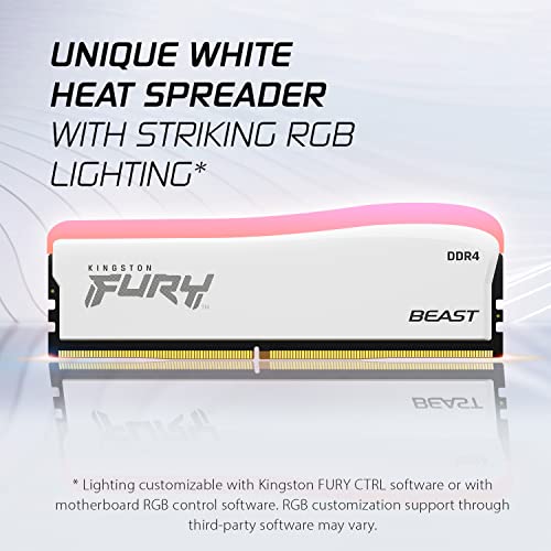 Kingston FURY Beast White RGB Special Edition 16GB 3600MT/s DDR4 CL17 DIMM Desktop Memory (Kit of 2) - KF436C17BWAK2/16 - Image 2
