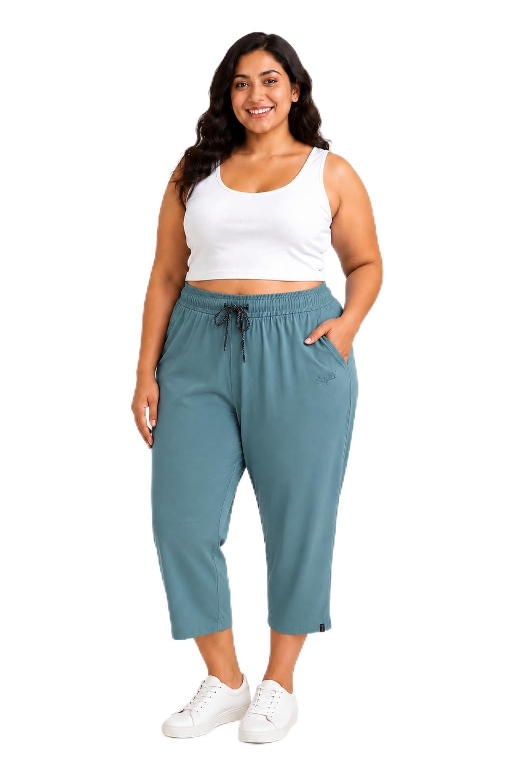 cupid Woman's Plus Size Plain Cotton Half Pant, 3/4th Sports n Casual Night Short Pant, Knee Length Indoor n Outdoor Capris for Ladies-picture-10