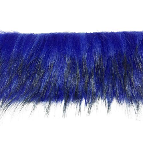 Furryvalley Kunstfell Bordüre Kunstpelz des Fuchs Marderhunds Handarbeit Material fusseliger Schmuck für Hausschuhe Pantoffel Kragen Kuscheltier Dekoration 2 Yards (Blau) – Bild 4