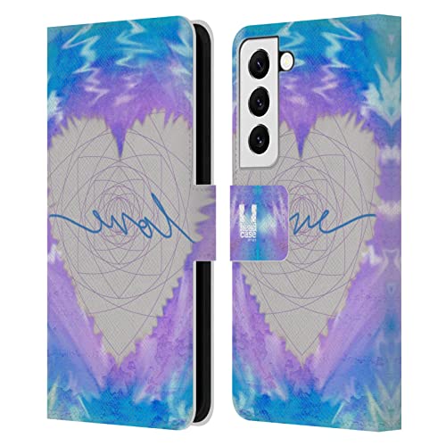 Housse Galaxy S22 5G Coeur Violet protégeant l'écran avec porte-cartes cuir