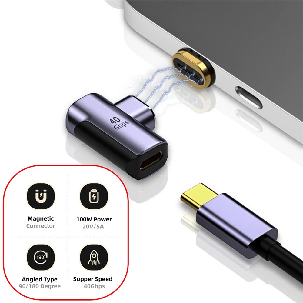 NFHK Cavo USB-C 240W Tipo-C 480Mbps 48V 5A Angolo verso il basso 90 Gradi Compatibile con USB2.0 100W Ricarica per Laptop Tablet Phone 50cm