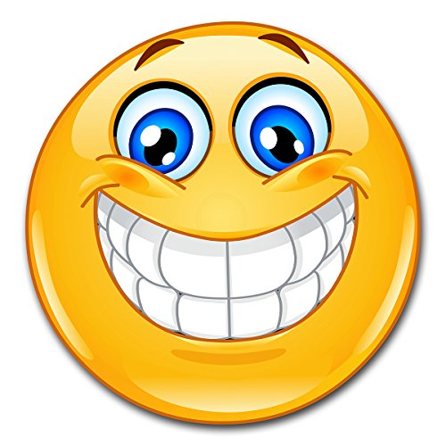 easydruck24de 1 Smiley Sticker Smile XL I kfz_298 I Round Diameter 20 cm Emoticon Sticker Smile for Car Caravan Motorhome Wall Tattoo I Weatherproof