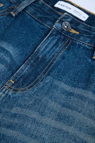 Image of SNITCH Men Jeans Casual Wear | Straight Fit Full Length Button & Zip Closure | 100% Cotton Denim Fabric Durable & Breathable for Streetwear & Daily Outings