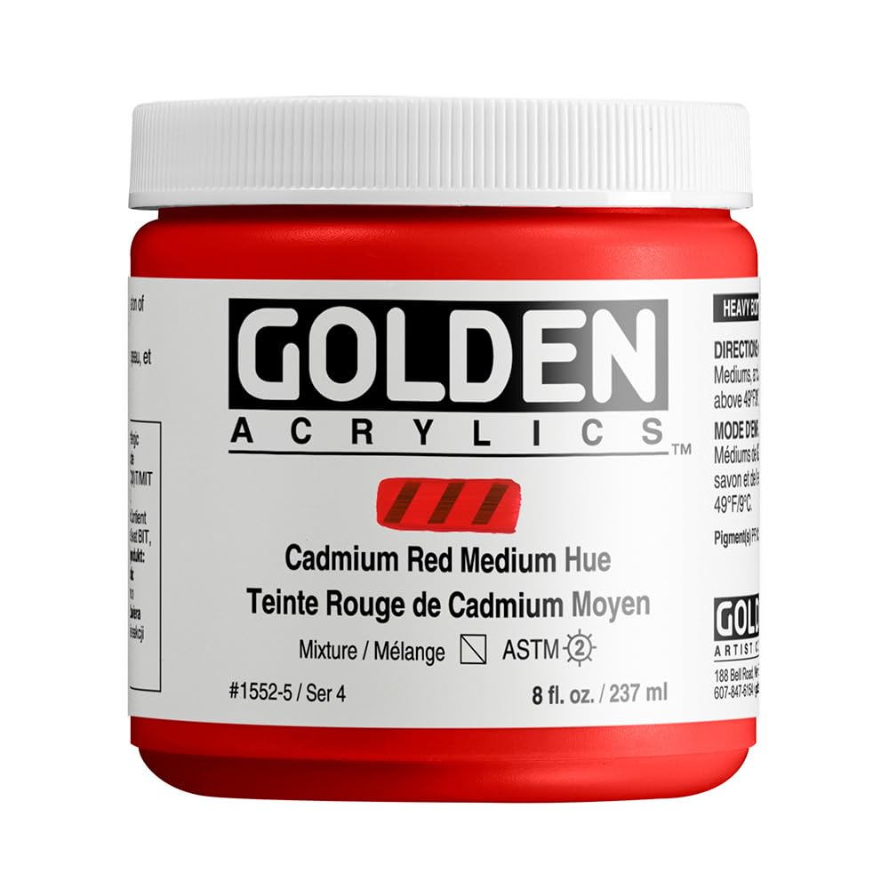 Golden Heavy Body Acrylic - Cadmium Red Medium Hue - 8 oz Jar