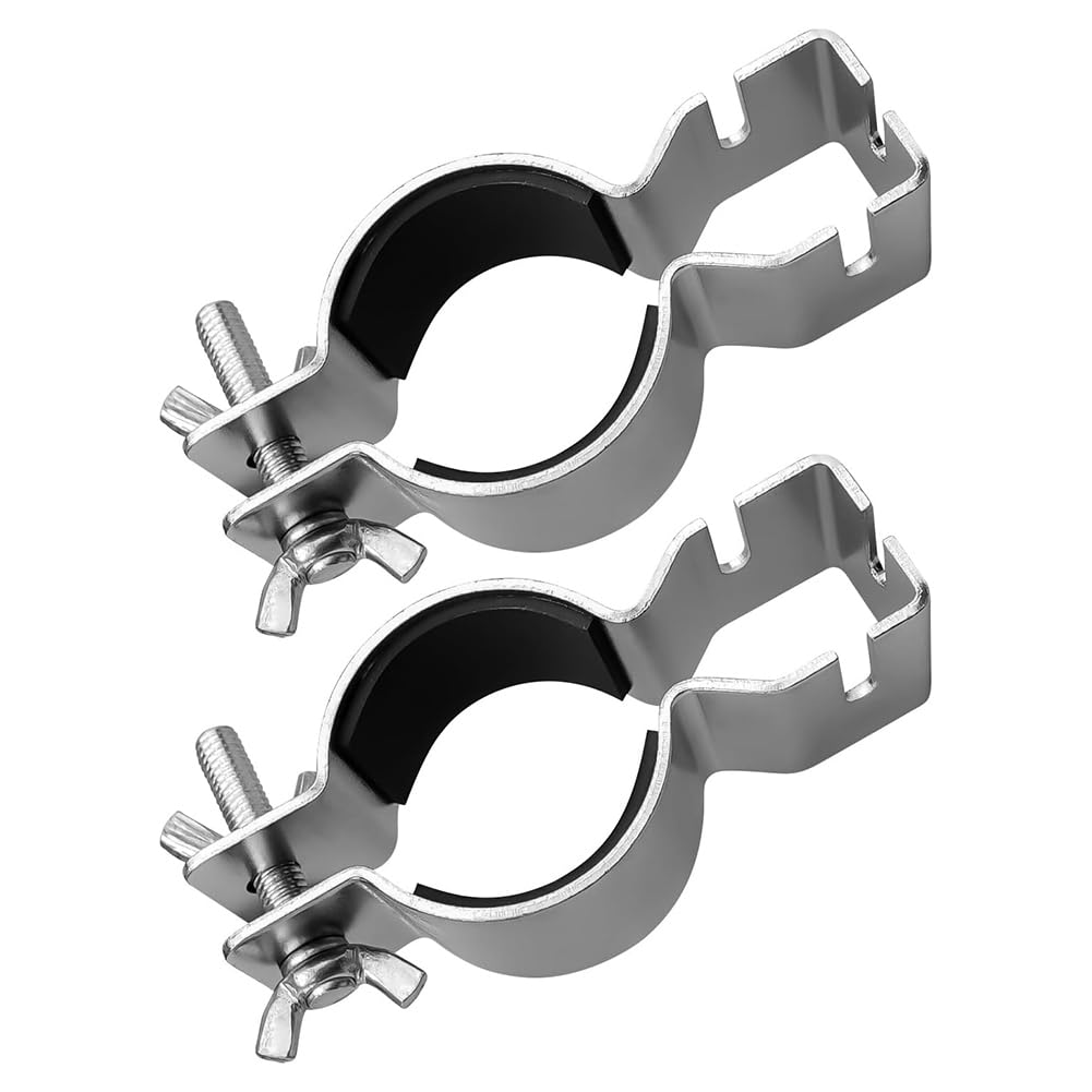 Nxyupv 2Pcs Adjustable Upright Clamp for 1.5in Diameter or 2in Diameter Brackets, Pipe and Drape Clamps for Hanging Accessories