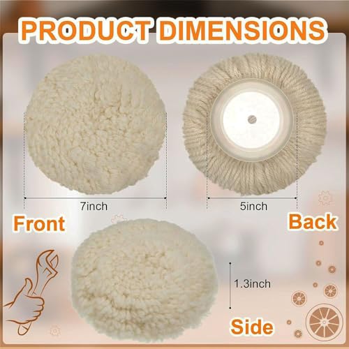 Image of MLD Wool Hook & Loop Grip Buffing Pad for Compound Cutting & Polishing - Fits Automotive Car Detailing Polisher Sanders - Polish Auto Paint, PWHP-101 (5 inch) Pack of -1