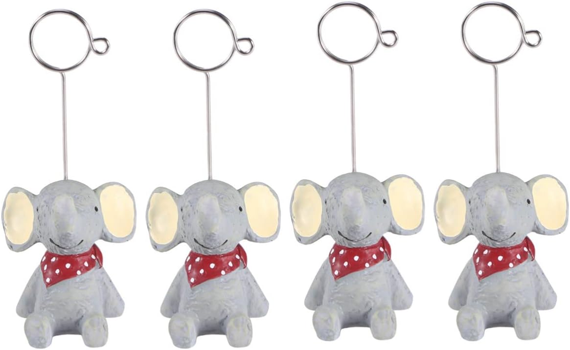 4個 ウェディングナンバープレイス 卓上カートゥーンパーティー装飾テーブルホルダー オーナメント かわいい装飾 動物メッセージフォル