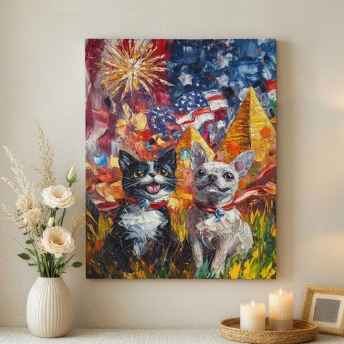Peinture colorée noir et blanc animal patriotique cadeau idéal pour célébration