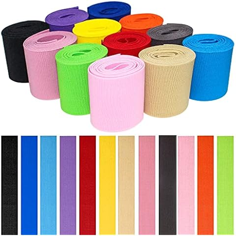 XISUN Gummiband Gummibänder Breites Nähen Elastische Bänder 50mm Breite 12pcs Cover