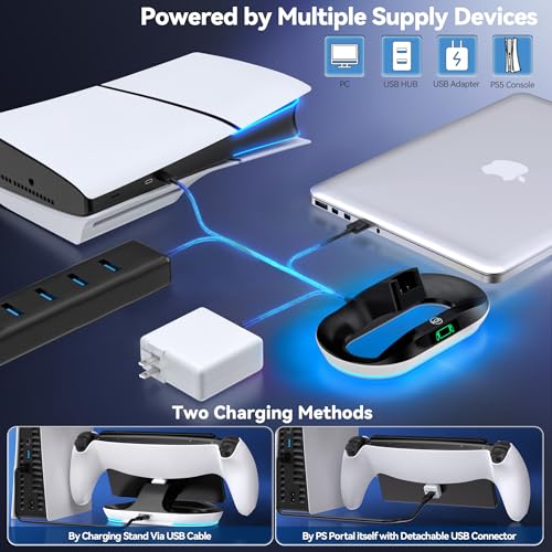 Charging Stand for PS Portal Remote Player, PS Portal Charging Dock with Light Modes, PS Portal Stand Charger, Portal Dock Station with Magnetic Connector, PS Portal Holder Base PSP Consoles - Image 6