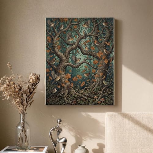 Lienzo de hojas rústicas de 40 x 50 cm para dar vida a paredes blancas y vacías 2