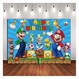Cartoon Coin Video Game Happy Birthday Theme Photography Backdrops Children Boys Birthday Party Deco