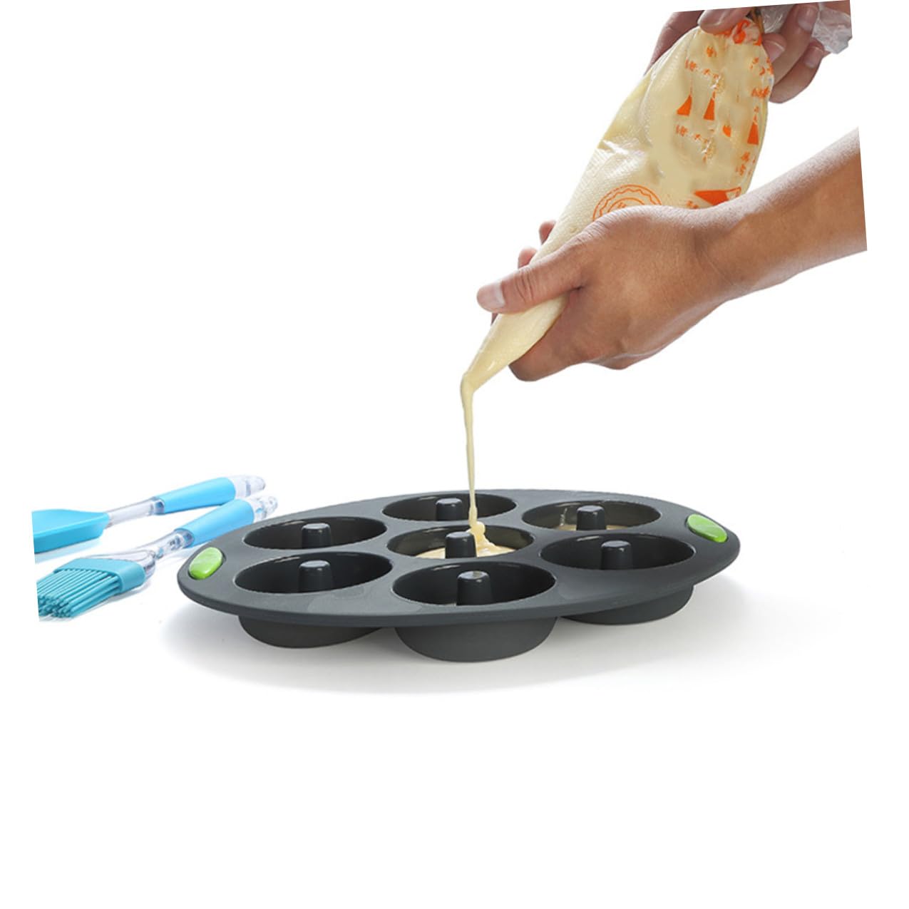 5piezas Moldes de Silicona para Repostería Prácticos y Reutilizables Molde para Tartas y Pan Accesorios de Cocina para Horneado Doméstico Color Gris