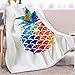 XGTZ Pineapple Sherpa Blanket Tropical Fruit Throw Blanket Bedding Watercolor Splash Paint Custom Blanket Mantas De Cama