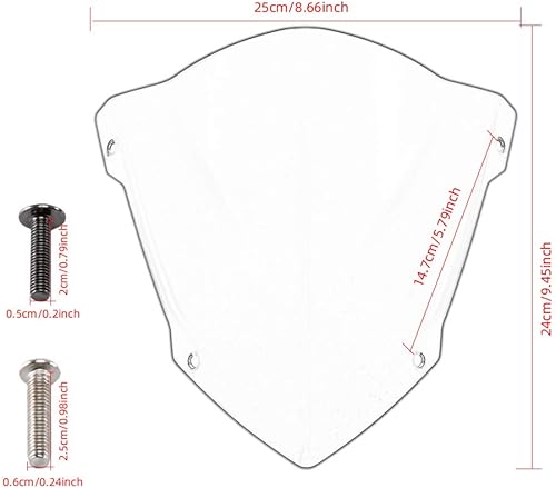 Miniatura 5 de Evomosa Parasol deportivo para parabrisas de motocicleta compatible con Yamaha MT-07 MT07 FZ07 2018 2019 2020 18-20 (carbono)