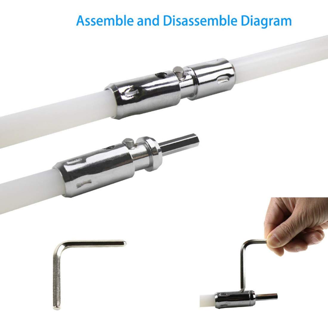 FAXIOAWA Set di Spazzole per Pulizia del Camino, Trapano per Canna Fumaria Professionale, Set Fai da Te E Accessori, Facile da Usare,10 Rod