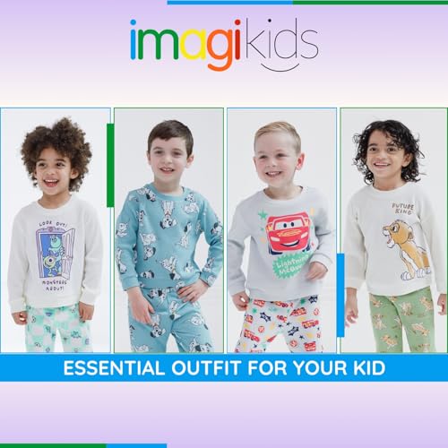 Image of Disney Boys' Loungewear Waffle Knit Sweatshirt and Pants Set for Baby & Kids