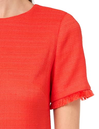 Image of Tommy Hilfiger Women's Pleated Trim Short Sleeve High Neck Shift Mini Dress