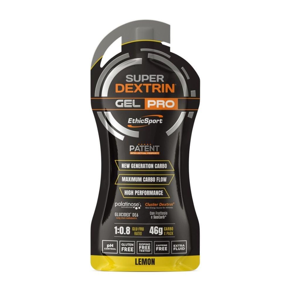EthicSport Super Dextrin Gel Pro Integratore Energetico Professionale con Carboidrati Gusto Lemon, 60ml