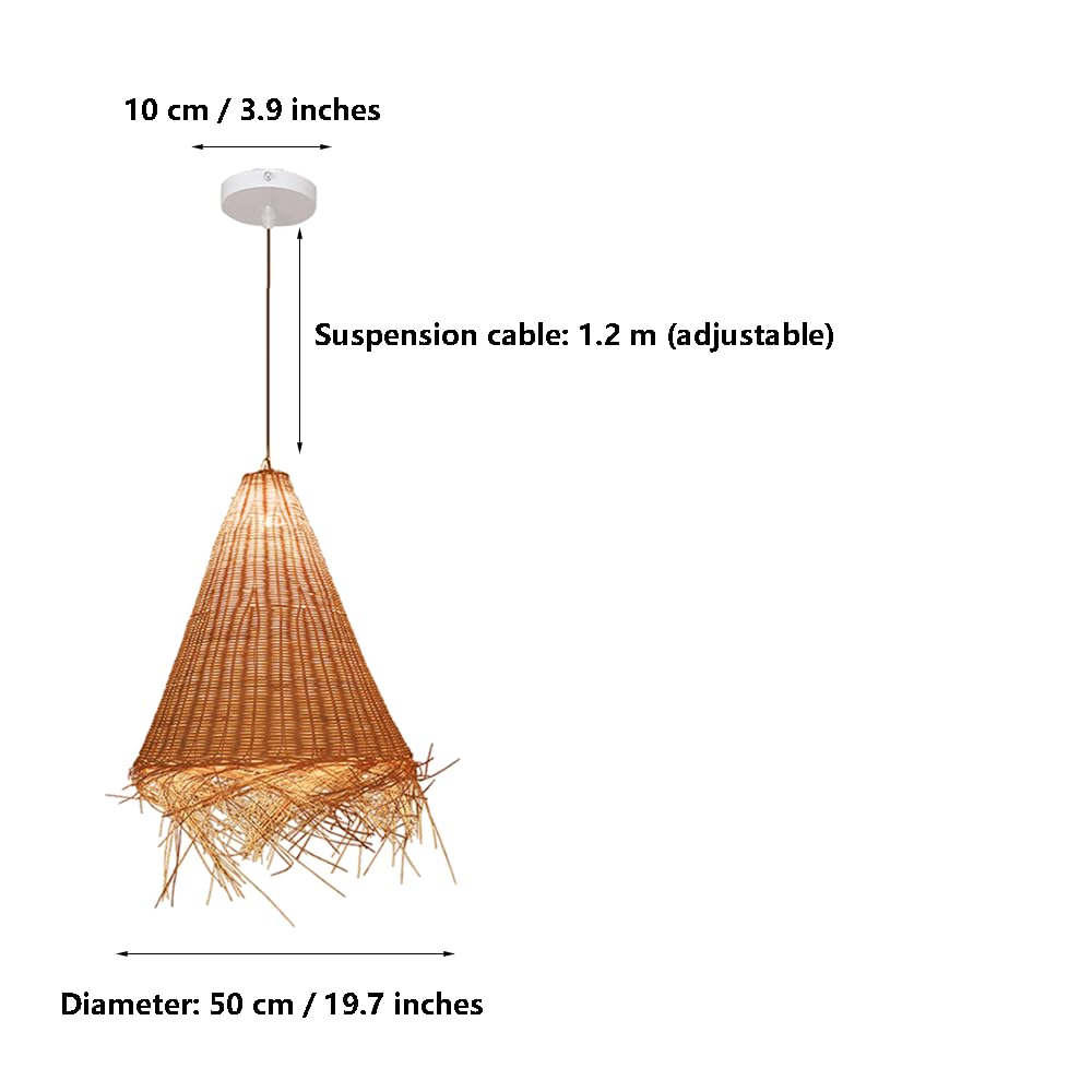 Wisząca Lampa Wisząca Z Rattanu W Stylu Boho, Ręcznie Tkana Wiklina, Do Jadalni, Do Salonu, Sypialni, Kuchni, Na Wyspę, Do Restauracji, Baru. CJSLXGBL
