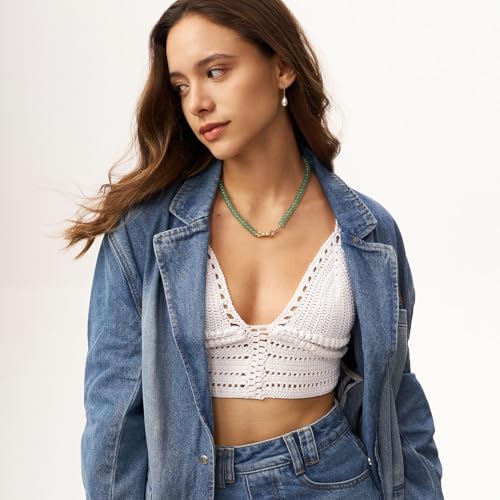 Rainbow Colorful Gemstone Beaded Choker Necklace for Women 14K Gold Bow Birthstone Beads Chokers 18inches2