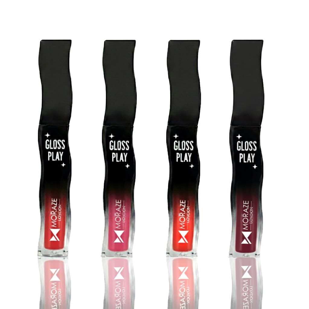 Moraze Lip Gloss Pack of 4 | Glossy Lip Shine Set | Non-Sticky Hydrating Lip Gloss | Party Makeup, Office Look, Bridal Makeup, Lipstick Top Coat-image-7
