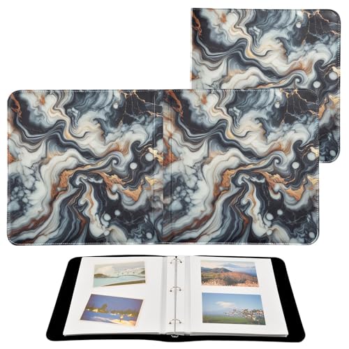 Álbum de Fotos Autoadhesivo DIY Scrapbook Álbum Gris Mármol Encuadernador de 3 Anillos Libro de Fotos 40 Páginas 8x10 para Recuerdos miniatura 2