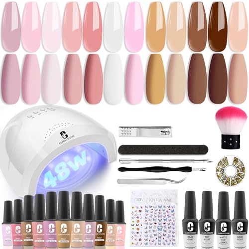 Set de Esmaltes en Gel Clara Colors 12 Colores Nude Rosa