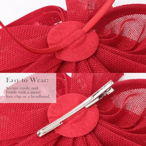 Image of DRESHOW Women Fascinator Hats Tea Party Hat Vintage Pillbox Hat Headband for Cocktail