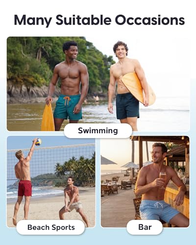 Image of maamgic Mens Swim Trunks 5 inch with Compression Liner Stretch Quick Dry Swim Shorts Swimming Trunks Bathing Suits