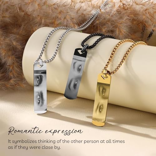 Custom Chain for Men Women with Eyes Picture Necklace Personalized Photo Pendant Necklace Unique Jewelry Gifts for Him Her4